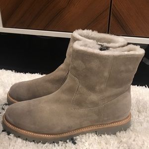 VINCE Suede Leather Ankle Boot Taupe 8.5